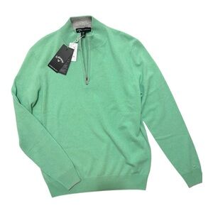 NWT Callaway Cashmere Golf Light Green Quarter Zip | Old Money | Quiet Luxury